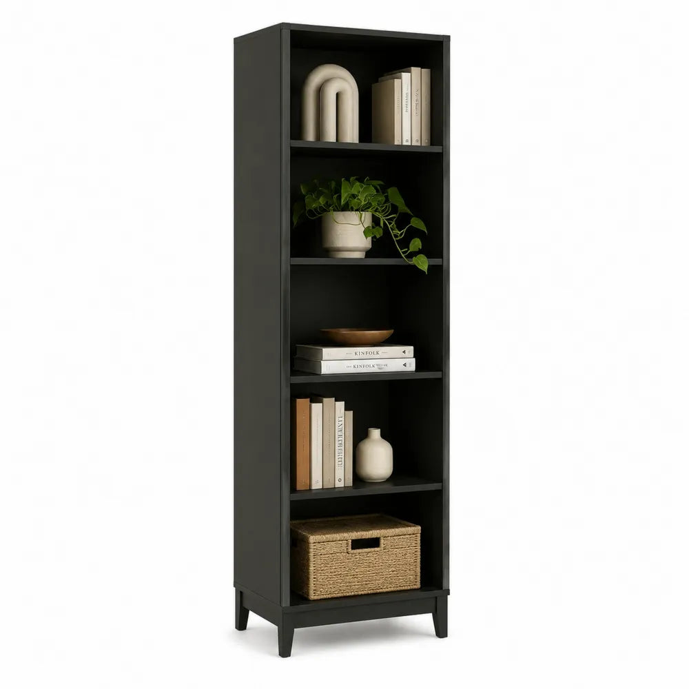 Bücherregal MDF Schwarz 45 x 35 x 180 cm