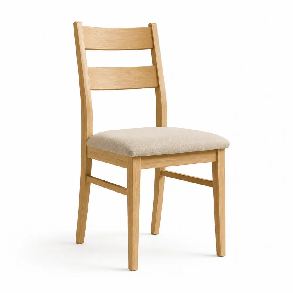 Esszimmerstuhl Polsterstuhl Polyesterbezug Holzgestell Beige Natur 50 cm x 58 cm x 88 cm