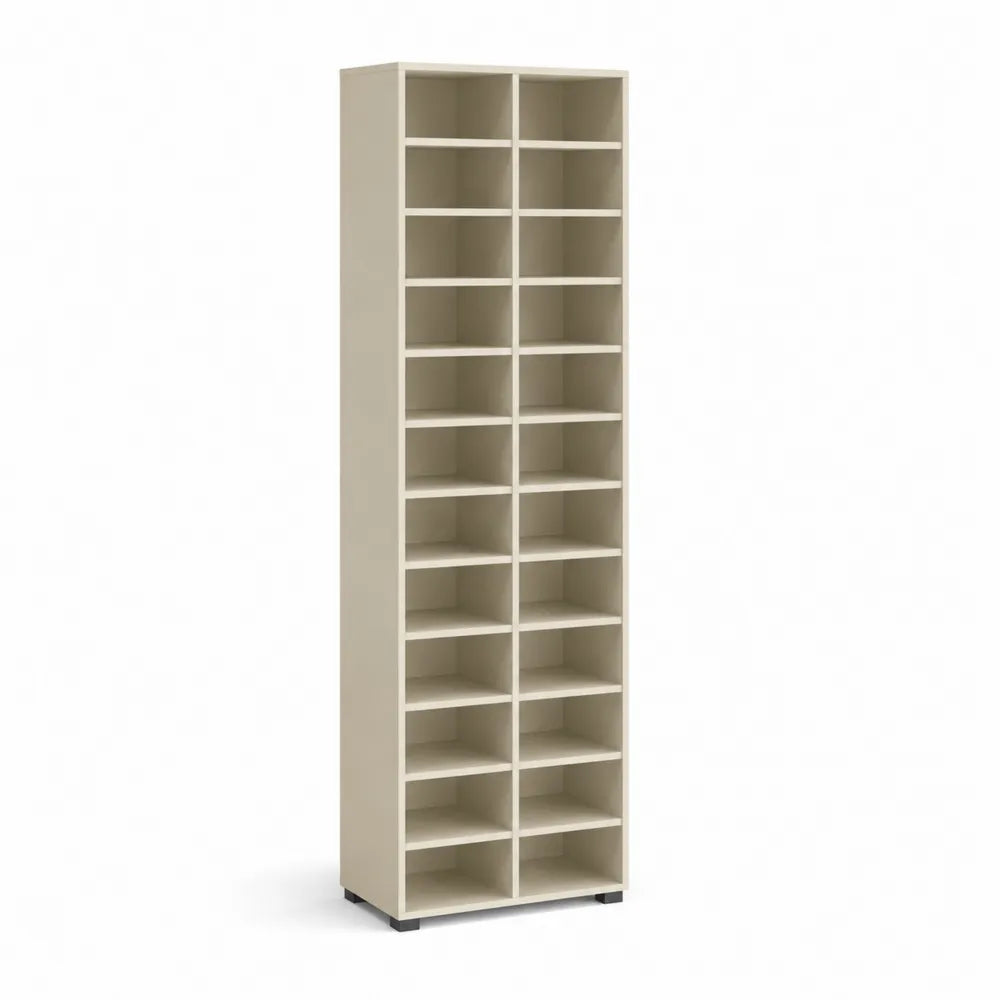 Schuhregal mit 20 Fächern MDF Aufbewahrungsregal beige 60 x 30 x 180 cm