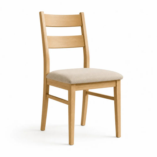 Esszimmerstuhl Polsterstuhl Polyesterbezug Holzgestell Beige Natur 50 cm x 58 cm x 88 cm