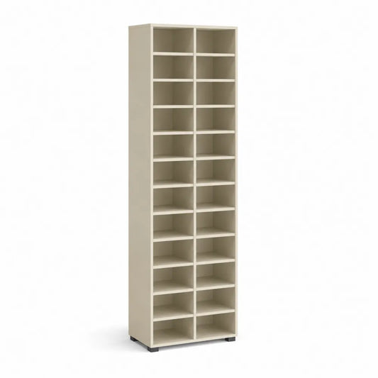 Schuhregal mit 20 Fächern MDF Aufbewahrungsregal beige 60 x 30 x 180 cm